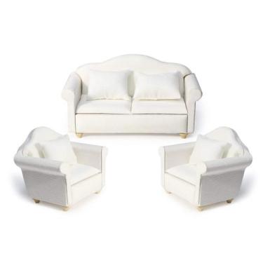 Imagem de Conjunto de sofás em miniatura Cutemini Dollhouse Couch branco