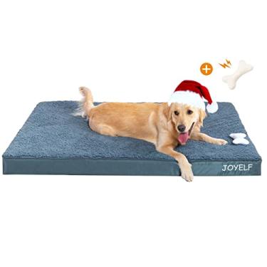 Imagem de JOYELF XLarge Tapete de cama ortopédica para cães, caixa de ovos, à prova d'água, com capa removível lavável, um brinquedo para presente