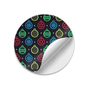 Imagem de Ladrilho Decorativo de Cerâmica Natalino Com Estampa de Bolas Coloridas