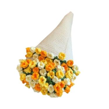 Imagem de Kit de Manta Blossom Bloom Artesanal Amigurumi Conjunto Manualidades DIY com Fio Algodão Leite para Cobertor Aconchegante ou Completo Ferramentas Tutorial Detalhado Crie Padrões 3D Lírio do Vale e Ros