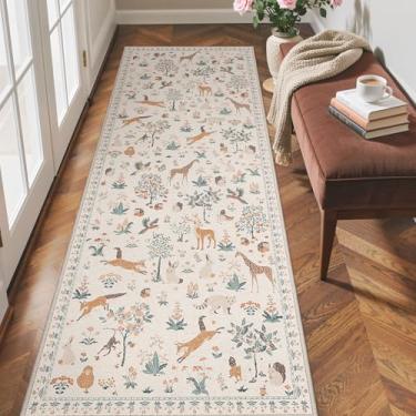 Imagem de BESBLEE Tapete de corredor antiderrapante 60 cm x 15 cm, tapete lavável à máquina, tapete antiderrapante para corredor, para cozinha, lavanderia, quarto, banheiro, berçário, sala de jogos, bege