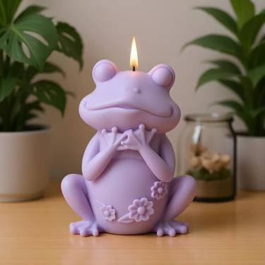Imagem de Molde de vela de sapo, moldes de silicone, sapos, molde de fundição de resina para fazer velas, decoração de casa, aromaterapia, velas de gesso, artesanato de argila