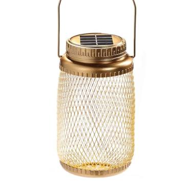 Imagem de Cooo Lanterna Solar De Malha Metálica Para Áreas Externas, Ouro Rosa, Com Lâmpada Edison, À Prova D'Água Ip68, Pendurar Ou Usar Na Mesa, Luz Jardim Efeito Steampunk Pátio, Quintal, Varanda, Cerca