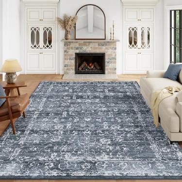 Imagem de Tapetes laváveis de 20 x 25 cm para sala de estar, tapetes boho neutros para quarto, tapete vintage grande de lã sintética macia para berçário, sala de jogos, dormitório, escritório, sala de jantar