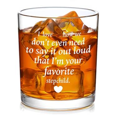 Imagem de Futtumy Presentes para padrasto, "I Love That I'm Your Favorite Stepchild" copo de uísque, presentes de padrasto para bônus, dia dos pais, aniversário, Natal, da filha filho, vidro antigo de 293 ml
