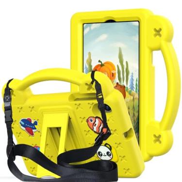 Imagem de QYiiD Capa infantil para tablet Onn. 8 polegadas 2024, proteção total à prova de choque, EVA leve, alça de ombro dobrável para tablet Onn. 8 polegadas Gen 4 2024 modelo, amarelo