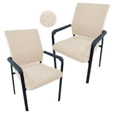 Imagem de Daunkang Capa protetora dividida para cadeira de hóspede de escritório, capa protetora para poltrona, capa extensível, com braços, para recepção de escritório, escola, igreja, convidado, G, conjunto