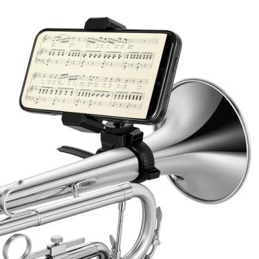 Imagem de EASTROCK Suporte de telefone de lira de marcha para trompete ajustável, rotação e espaçamento de 360° para clarinete de trompete oboé