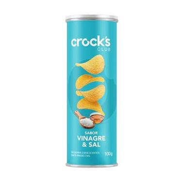 Imagem de Crock's Club Batata Chips Sabor Vinagre e Sal, 100g, Tubo