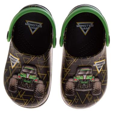 Imagem de Sandálias para meninos Monster Jam Clog Grave Digger Megalodon El Toro Loco Deslizantes Fechados com Alça Traseira Tamanhos: 5-10 Criança 11-12 Criança Pequena, Preto/Verde, 9-10 Toddler