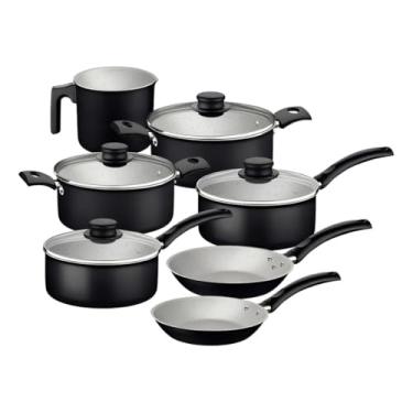 Imagem de Conjunto de panelas de 7 peças, alumínio antiaderente, preto