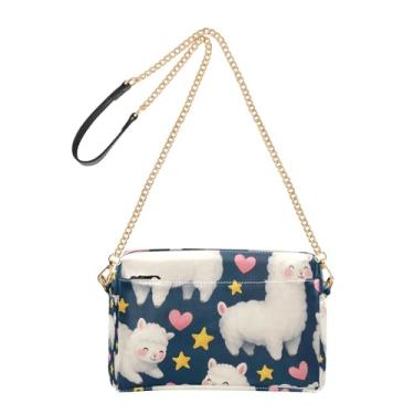 Imagem de Joitme Linda bolsa tiracolo feminina branca alpacas rosa bolsa de ombro para celular bolsa de ombro com alça de corrente de couro PU