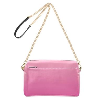 Imagem de Joitme Bolsa feminina gradiente de camélia rosa blush bolsa transversal alça de couro PU bolsa de ombro bolsa para celular