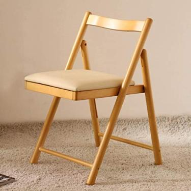 Imagem de Cadeira de jantar cadeira minimalista moderna de madeira maciça cadeira dobrável de madeira maciça (cor: C) (B)