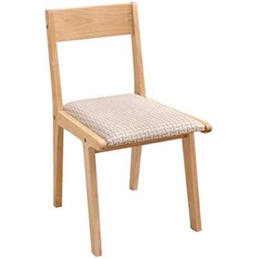 Imagem de Cadeira de jantar de madeira maciça cadeira de estudo moderna cadeira nórdica cadeira de madeira maciça para computador (cor: B)