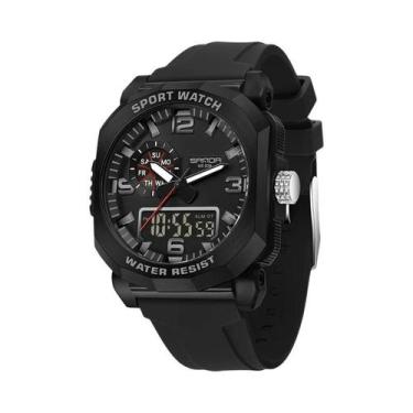 Imagem de Relógio Masculino LED Analógico Digital À Prova D'Água Quartz Multifun