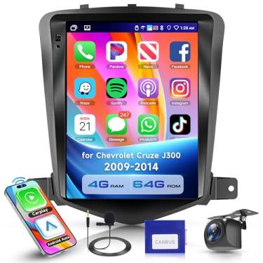 Imagem de Rádio de carro 4 núcleos 4G + 64G para Chevrolet Cruze J300 2009-2014 com carro sem fio CarPlay Android Auto, tela sensível ao toque de 9,7 polegadas Android estéreo para carro com GPS Navi WiFi