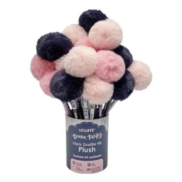 Imagem de Lápis Grafite HB Resina com Pompom Bruna Tavares Pote com 24 Unidades 