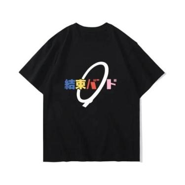 Imagem de Camiseta Oversized De Anime Bocchi the Rock Com Estampa De Música, Cam