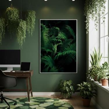 Imagem de Quadro Decorativo Folhagem Sombria 70X50Cm Mold Preta - Quadros On-Lin