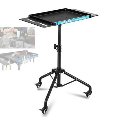 Imagem de 60-90CM Carrinho Auxiliar, Bandeja para Ferramentas, Rodas E Suporte, Equipado com Fita Magnética, Adequado para Oficinas Mecânicas, Armazenamento E Reparo de Ferramentas, para Garagem