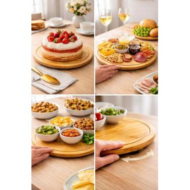 Imagem de Prato Bailarina De Bambu Giratório Multiuso 27,6cm De Ø - CASITA/IMPOR