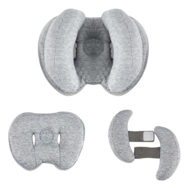 Imagem de Blublu Park Almofada De Viagem 2 Em 1 Para Bebê, Formato De Banana, Suporte Para Cabeça De Pescoço De Bebê, Almofada De Inserção Para Carrinho De Viagem Para Crianças, Criança, Cinza