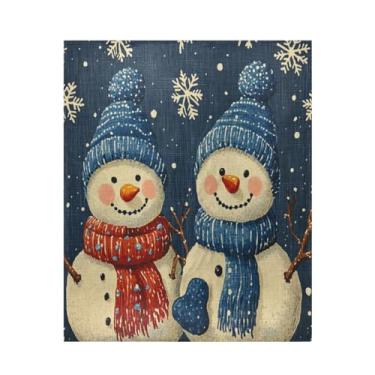 Imagem de Blueangle Cobertor fofo de boneco de neve de desenho animado super macio, quente, aconchegante, leve para todas as estações, cobertor de lã para cama ou sofá, fácil de cuidar (127 x 152 cm) #447