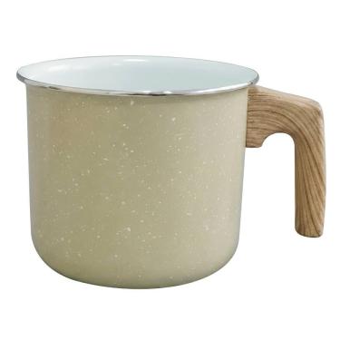 Imagem de Leiteira Fervedor Antiaderente Cerâmica de Indução 14cm Viena Bege Orgânica - Casambiente