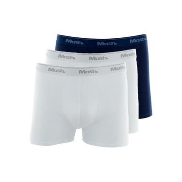 Imagem de Kit com 3 Cuecas Boxer Mash 170.26 Colorido, Branco, M