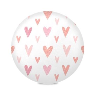 Imagem de Wassud Jogo americano tapetes redondos com corações esboçados para cozinha e jantar, tapetes laváveis e resistentes ao calor, decoração de mesa 39 cm