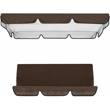 Imagem de Conjunto de cobertura impermeável em tecido Oxford 210D para balanço de jardim - Capa de substituição durável para cadeira de balanço de pátio - Proteção resistente às intempéries