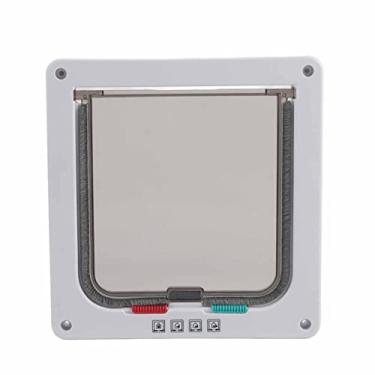 Imagem de Generic Porta de Aba para Cachorro e Gato Com Fechadura de 4 Vias para Segurança de Animais de Estimação, Porta Pequena à Prova de Intempéries para Gatinhos, Instalação DIY, Tamanho de Aba de 4