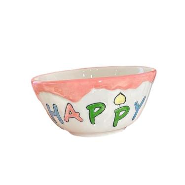 Imagem de Conjunto criativo de tigelas e colheres de cerâmica sob o vidrado pintado à mão tigela de sobremesa para sobremesa - tigela de 12,7 cm