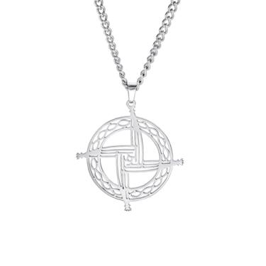 Imagem de Dreamtimes Colar com cruz de Santa Brígida, colar com pingente de talismã irlandês, colar celta, cruz, Brigid, para mulheres, homens, pingente de proteção católica, amuleto, joia religiosa, Medium