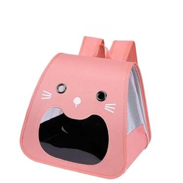 Imagem de Mochila Transporte para PET Gatos Cachorros Leve Ventilada Porta Lateral Visor Transparente(AZUL)