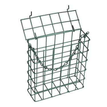 Imagem de KiBcsLic Alimentador de bolo de sebo para pássaros, decoração de jardim com corrente de metal, fácil de encher, ferramenta de alimentação, Verde