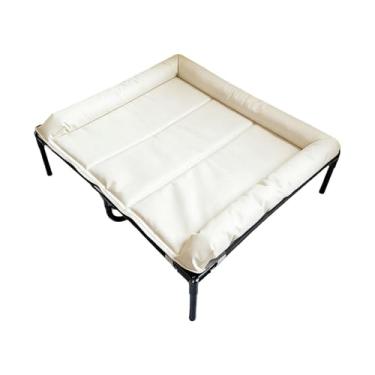 Imagem de Generic Cama elevada para cães, em malha respirável Teslin, com encosto de cabeça inclinado, portátil, para animais de estimação de pequeno e médio porte, Branco