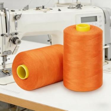 Imagem de 1 pacote de cones de linha de costura multiuso (8000 jardas cada) de carretéis de linha de poliéster de alta resistência para costura, acolchoamento, máquinas Serger, overlock, Merrow e bordado à mão