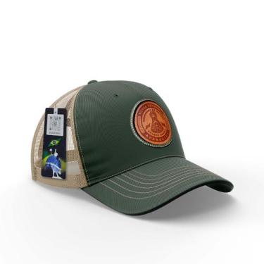 Imagem de Boné Masculino Country Trucker DuAgro Couro Nossa Senhora, Verde, Adul