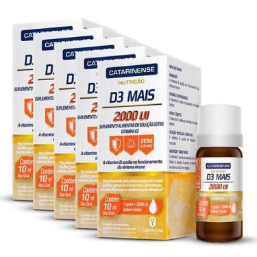 Imagem de Kit 5 Vitamina D3 Mais 2000 Ui Catarinense 10Ml