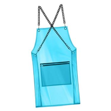 Imagem de ChuYiElegance de cabeleireiro ajustável com bolso com zíper, ideal para trabalho de cabeleireiro e jardinagem, Azul