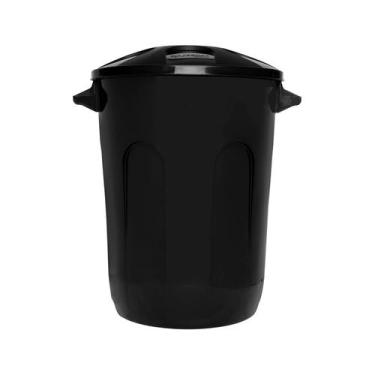 Imagem de Lixeira Preta Cesto De Lixo Grande Cozinha 30 Litros - Jaguar