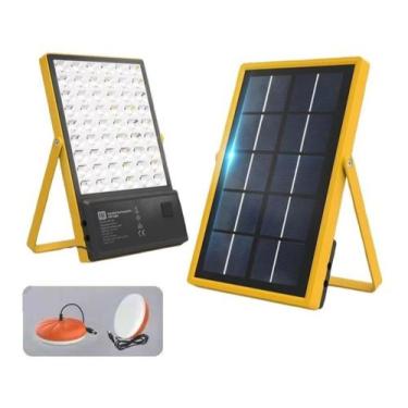 Imagem de Kit Gerador De Energia Solar Portátil Luminária 54 Leds 28w 2 Lâmpadas