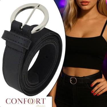 Imagem de Cinto Casual Feminino Couro Preto Conforto Estilo - Granado Acessórios
