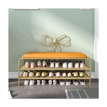 Imagem de Banco de armazenamento de sapatos com almofada, sapateira de 2 níveis, banco de sapato de 2 níveis, design moderno para armazenamento de sapatos, corredor, armário de sapatos, organizador de sapatos