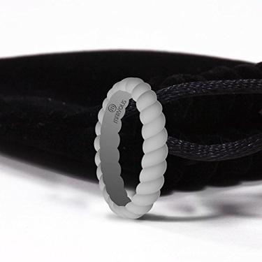 Imagem de Marvolis Aliança de casamento feminina de silicone premium, confortável, hipoalergênica de silicone de grau médico para mulheres ativas