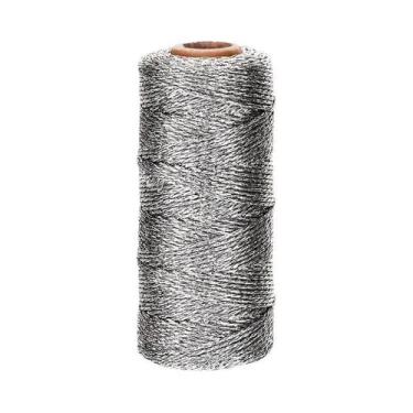 Imagem de Corda De Macramê Dourada E Prateada 100 Metros Fita Para Artesanato DI