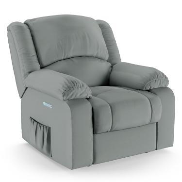 Imagem de Poltrona do Papai Reclinável Melim Elétrica LED PU Cinza FH1 - D'Rossi