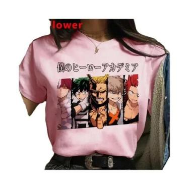 Imagem de Camiseta Feminina Branca My Hero Academia Bakugou Harajuku Kawaii Top 